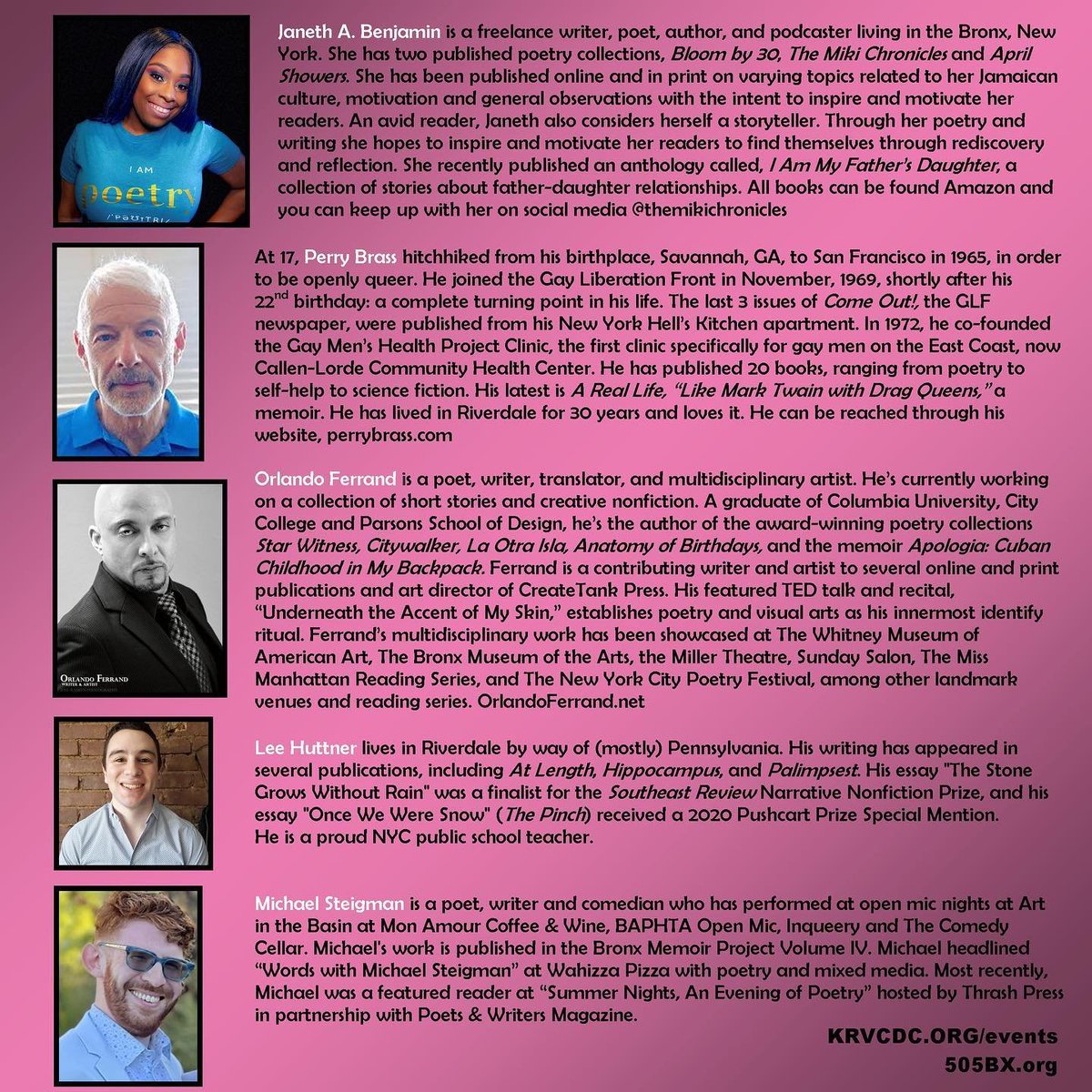 bxafh's tweet photo. Tonight: An Evening of Poetry Celebrating Voices of the LGBTQIA+ Community at @KrvcBronx (505 W 236th St #Bronx NYC)

Thu 2/9/2023 @ 7pm ET in-person (FREE, no tickets/no RSVP needed)

https://t.co/TEw1GiOEML
https://t.co/3r4c2msjWl
#poetry #stories #music #lgbtqia #krvc #krvcdc https://t.co/pIzcSrmY8Z