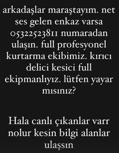 kerewozcnn's tweet photo. ARKADAŞLAR ÇOK ACİL YAYALIM NOLURSUNUZ !!!!!! @haluklevent @JrokezFTW @barankusss @firat_oz @gurelcem #deprem #OguzhanUgur #HalukLevent !!!!!!! ÇOK ÇOK ACİL https://t.co/uZwFoa6K6y