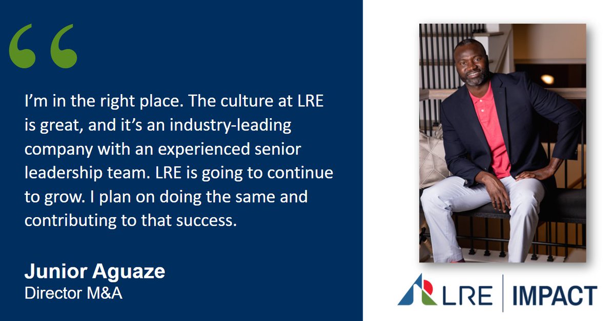 We are proud to highlight Junior Aguaze for our employee spotlight, for his dedication and continued diligence in supporting LRE in our advancement of renewable power generation throughout the US.    

#LREImpact