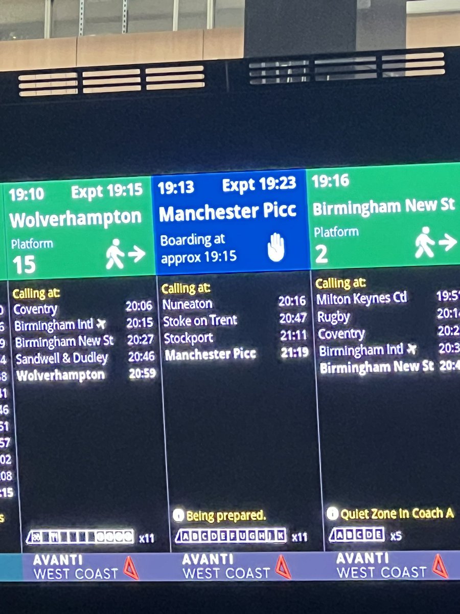 Time for <a href="/AvantiWestCoast/">Avanti West Coast</a> bingo. What time will the train depart? Will it leave? Will the shop be cash only? Answers on a postcard…it’ll get back from London quicker 🤪