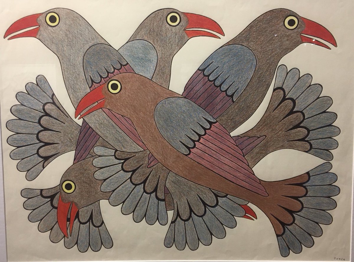 pamelagough's tweet photo. Here’s a sample of Kenojuak Ashevak’s amazing work, now on at @UrbanspaceTO on the main floor @401Richmond in Toronto. Free admission! #UrbanSpaceGallery #401Richmond #ArtTO #Kinngait #BaffinIsland https://t.co/lrp9ZxnC3O
