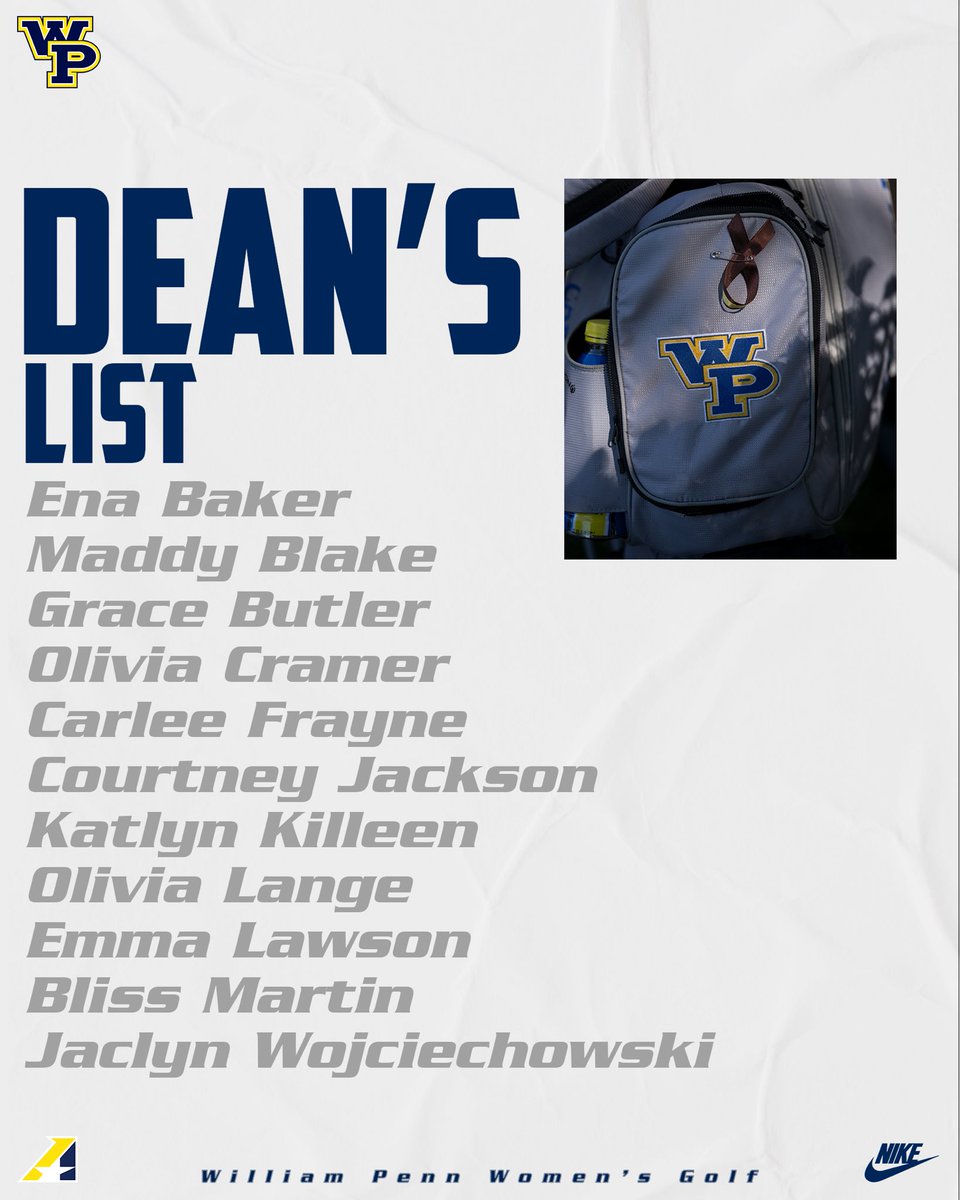 WPUWomensGolf's tweet photo. Congratulations to our Dean’s List members!
#MakingOurStatement https://t.co/72Ja2Ijnzq