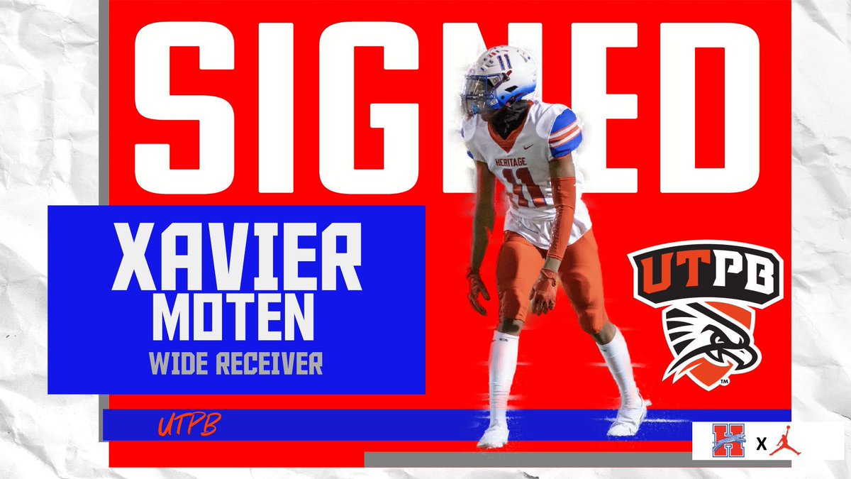 HeritageFtball's tweet photo. Congrats to @not_like_X for signing with @UTPBFootball 
#FIGHT https://t.co/Ay4JvZydVO