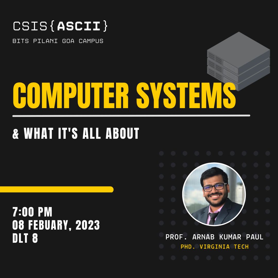 ASCII_BG's tweet photo. We are delighted to share some glimpses from our recent session : Introduction to Computer Systems. 
It was our pleasure to have our esteemed Professor Arnab Kumar Paul , who guided students through the concepts of Computer Systems and different areas of research in the field. https://t.co/k5naOBr3lH
