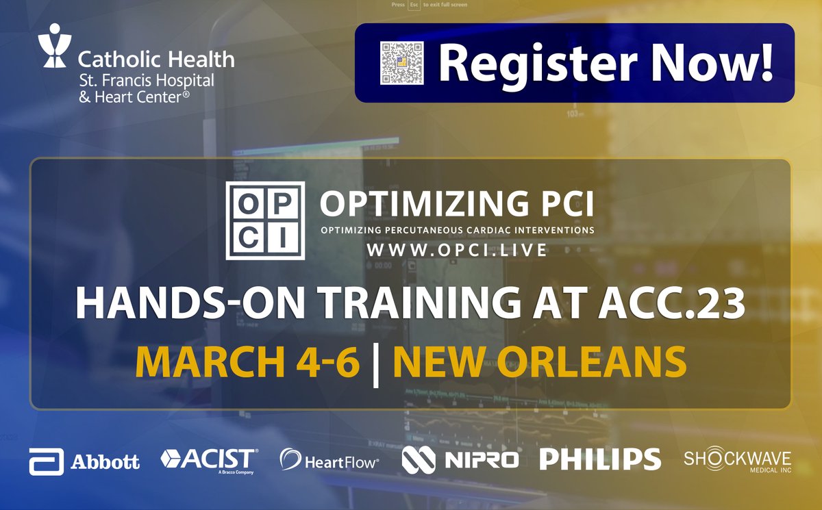 [Limited Spots: Register Now!] Hands-on Training at #ACC23 New Orleans. Featuring world-class faculty. Reserve here: bit.ly/3lcIuvz. In partnership with @abbottcardio <a href="/acist_medical/">ACIST Medical Systems</a> <a href="/gentuity/">Gentuity</a> @HeartFlow <a href="/infraredx/">Infraredx, a Nipro Company</a> <a href="/NiproMedicalUS/">Nipro, North America</a>  <a href="/Philips/">Philips</a> <a href="/ShockwaveIVL/">Shockwave Medical</a>  #CardioTwitter