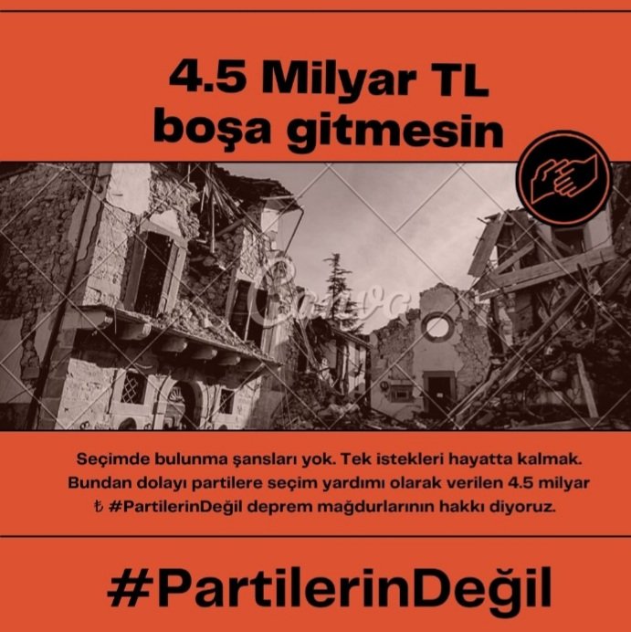 Bu para #PartilerinDeğil halkın. Halkın parasını halka harcayın 

#PartilerinDeğil