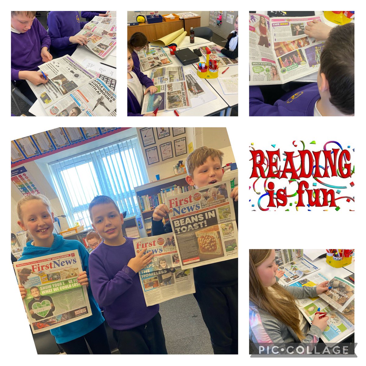 We love the enthusiasm from children when they scout for their favourite stories in First News Newspapers. The Beans in Toast headline was a real eye catcher and a dish children would love to try. Junior food tasters at the ready! @First_News @jamieoliver @SHEP_Flintshire