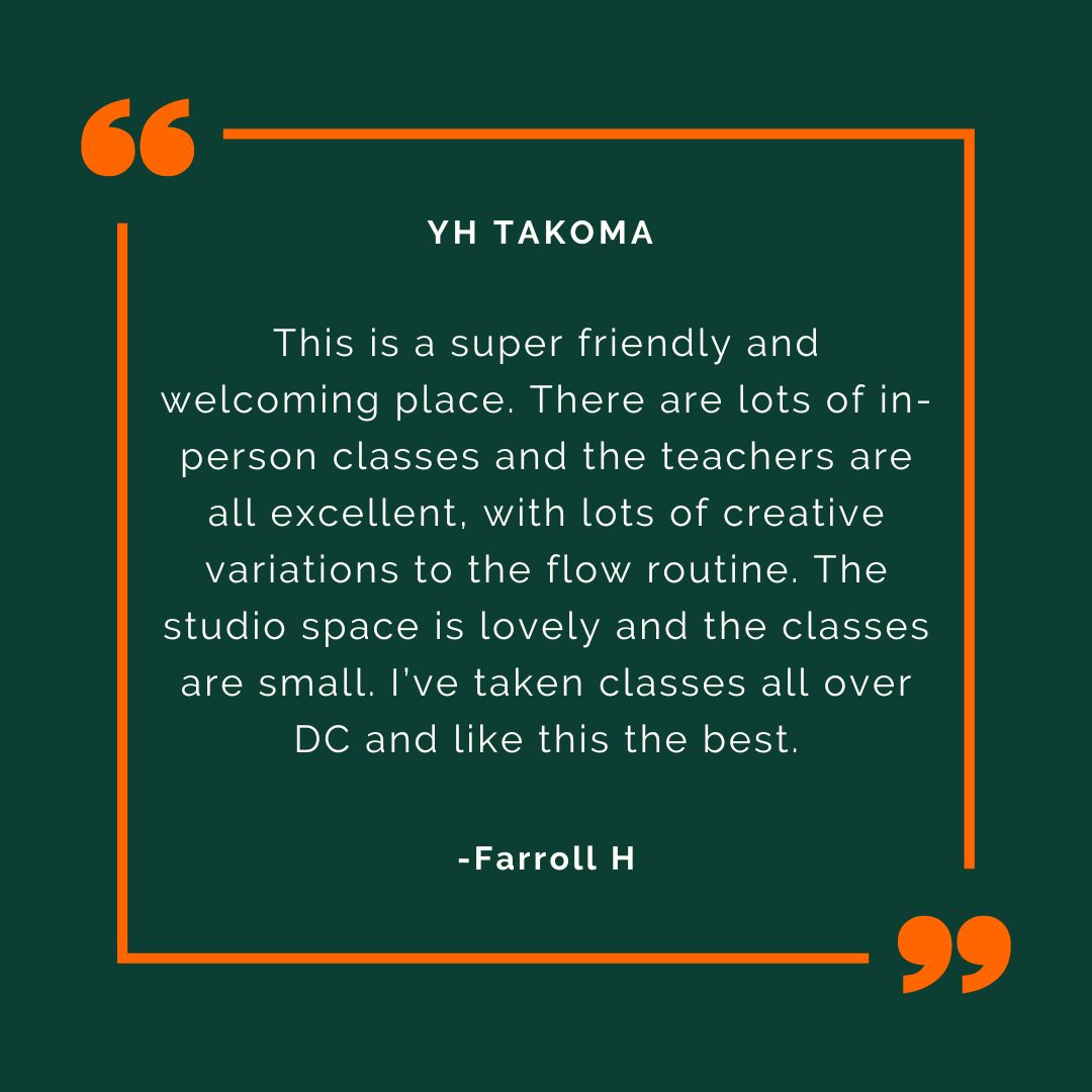 Your positive reviews make our hearts so full :-).  If you love YH, take a break from your day to write us a quick review on google or yelp.  **Be sure to write under the studio you visit the most. 
#DCSmallBusinessPride#SupportLocal#YogaHeightsDC #YHDC #VirtualYoga #YogiSoul #Yo