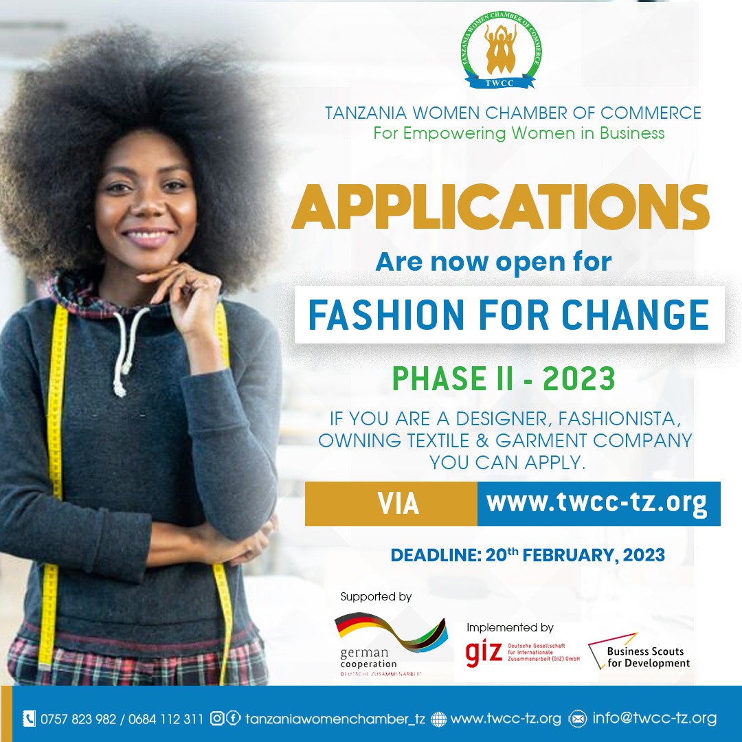 TanzaniaWomen's tweet photo. Only 11 days left before the end of the #Call for application!Eligible are women and youth in #textiles,#garments and #fashion industry from Tanzania.
#WomenEconomicEmpowerment
Apply;https://t.co/BMdifQ91PJ
Continued support by;@giz_gmbh #BSfD @U_Mahadi @LydiaKoch_ @ @eacgiz https://t.co/BcB5V07ezP