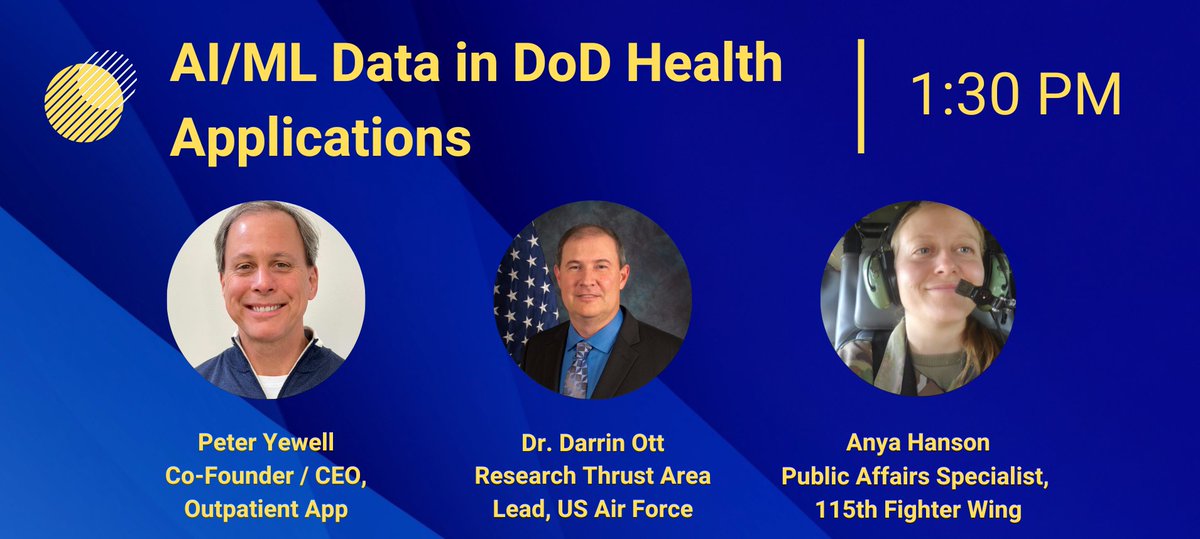 How does AI/ML Data impact @DeptofDefense #healthcare applications? Find out from these experts NOW at the #WIAISummit: centerex.wisconsinsbdc.org/workshop.aspx?… @OutpatientApp @usairforce @WI_Guard @MedicalCollege @BloodCenterWI @UWHealth @dodsbir