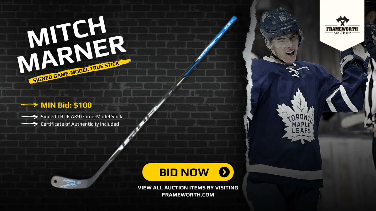 Mitch Marner Toronto Maple Leafs Signed Game Model Stick - NHL Auctions