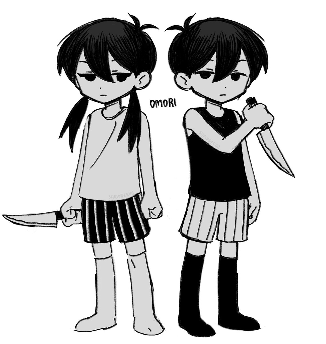 twins! 🤍🖤 #omorifanart #omori