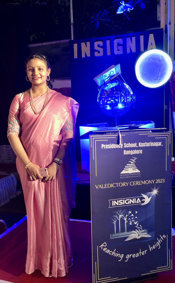 rudrasroy's tweet image. #INSIGNIA - #Valedictory Ceremony 2023 of #PSBE Class X batch of 2022-23. #Rashika is studying in Presidency #School East #Bangalore since her KG days and after 12 years of formal #secondary #education, today had valedictory of Class X #student 👩‍🎓 
It’s a moment of pride for us🙏