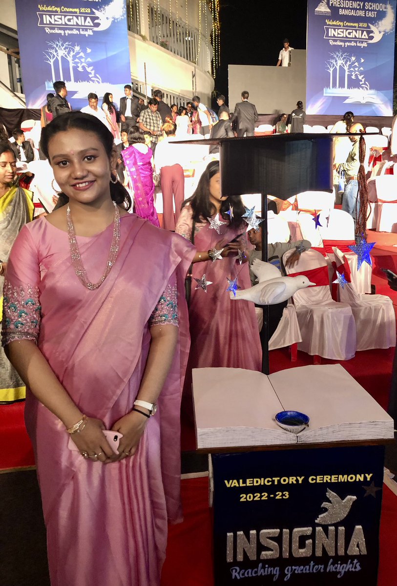 rudrasroy's tweet image. #INSIGNIA - #Valedictory Ceremony 2023 of #PSBE Class X batch of 2022-23. #Rashika is studying in Presidency #School East #Bangalore since her KG days and after 12 years of formal #secondary #education, today had valedictory of Class X #student 👩‍🎓 
It’s a moment of pride for us🙏