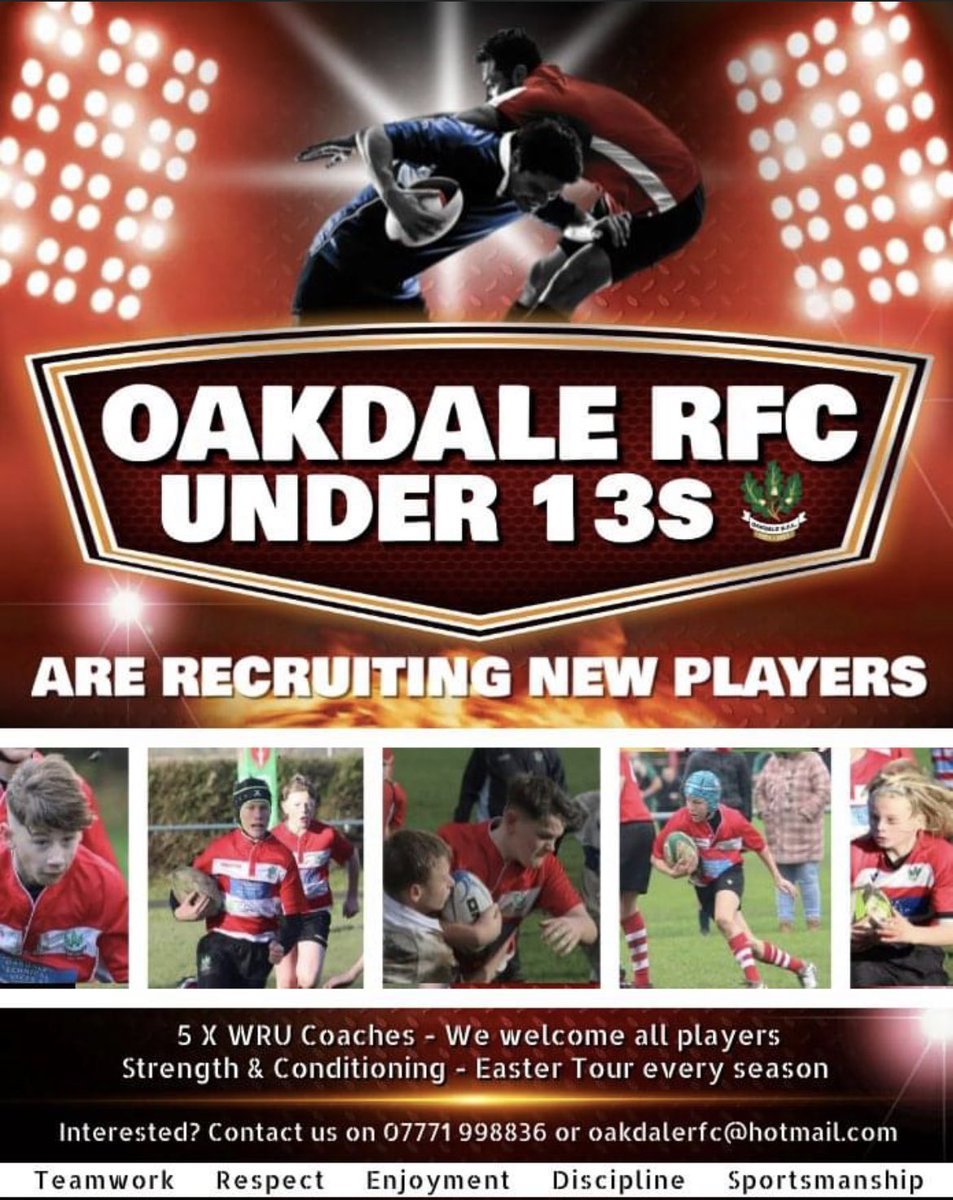 Our amazing Under 13s recruiting new players. Details attached… @IslwynHigh @Cwmrhymni @dragonsrugby @DRA_Community #uppadale