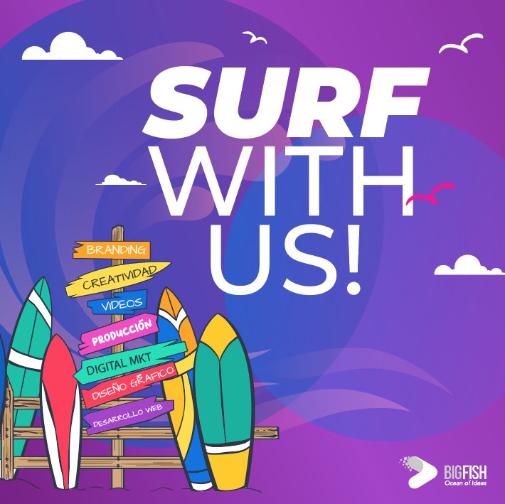 BigFish_ideas's tweet photo. BIG FISH está de vuelta y las olas nos hicieron ¡MÁS fuertes!
Atrévete a surfear entre un océano de posibilidades, nosotros sabemos cuál es la mejor tabla para ti.
#BigFishIsBack #SurfWithUs #OceanOfIdeas https://t.co/FFuzi9i1fV