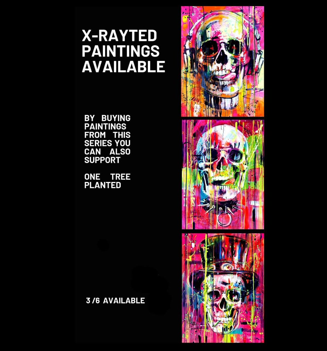 lets plant trees🌳🌳🌳
you can support our initiative by buying   <a href="/XRAYTED_ZONE/">X-RAYTED</a> NFTs 
 opensea.io/collection/x-r…
or
by buying x-rayted real paintings
linktr.ee/martazawadzka

#art #paintings #nfts #nft #rock #slash