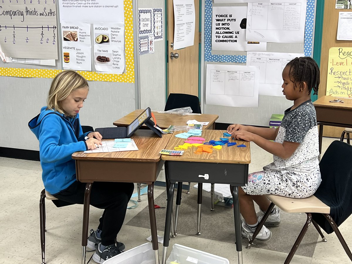 Working with fun fraction models trying to see if they are equivalent or not! #gr8gators