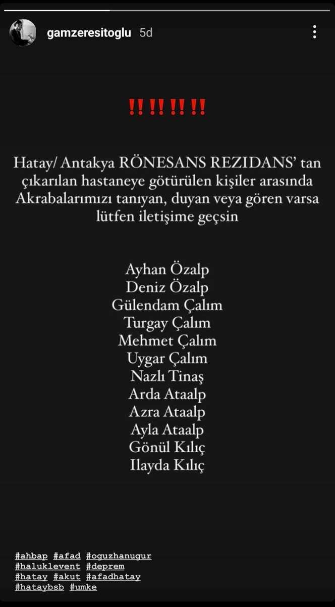 NazanYldz9's tweet photo. Arkadaşım günlerdir çılgına döndü. Biri ulaşsın şuraya artık. Dört gündür yığınlar altında bu insanlar!!! ACİL!!! #deprem #Hatay @gamzeresitoglu @dla_diii @sinyaarslan
@ahbap @BabalaTv @haluklevent @OguzhanUgur @AFADBaskanlik @barisatay @ProfDemirtas https://t.co/Hq3WnnHPLV
