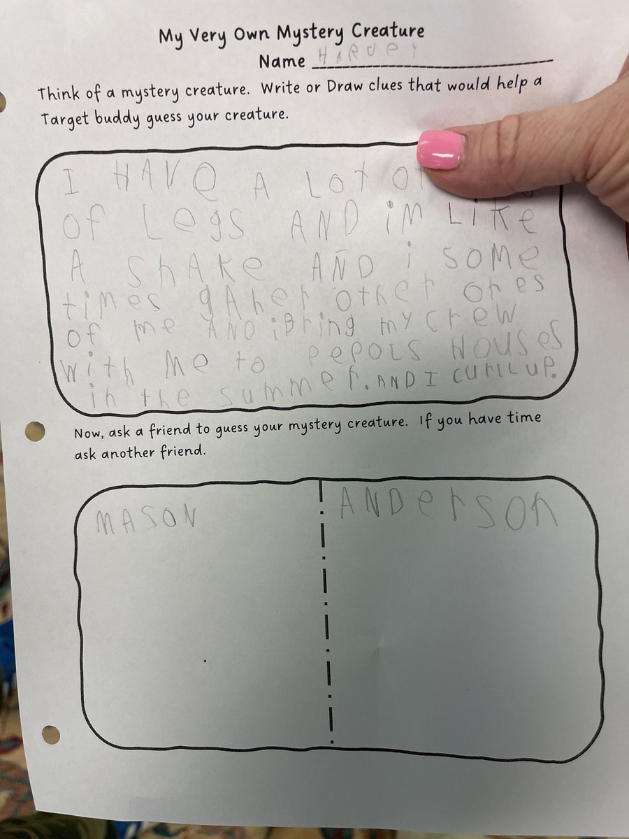 kfyoder1's tweet image. Detectives reporting for duty in 1st grade Target!  Creating our own mystery creatures today and sharing with Target buddies.  @NESTarget @bamaria12 @MrsTLCline @CobbAlp #lovetothinkhere