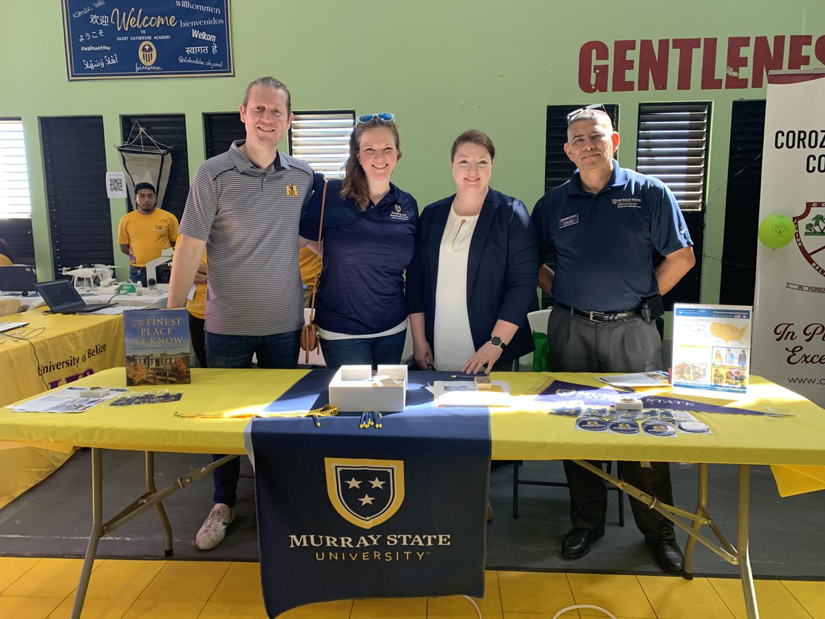 murraystateuniv's tweet photo. Murray State has been on the road and in the air to...Belize! 🇧🇿 Pictured here are Steven Guns, Joanne Guns, Ashley Ireland and Carlos Lopez. #WeAreRacers https://t.co/FxDRsIs6wB