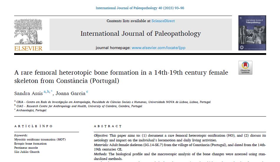 Sandra_sd_Assis's tweet photo. "A rare femoral heterotopic bone formation in a 14th-19th century female skeleton from Constância (Portugal)" -  50 days' free access at:
https://t.co/e6Ssjwq9wR...
#myositisossificans #paleopathology #portugall #humanboneremains #trauma #constância #archaeology #bioarchaeology https://t.co/v54O7phk6w