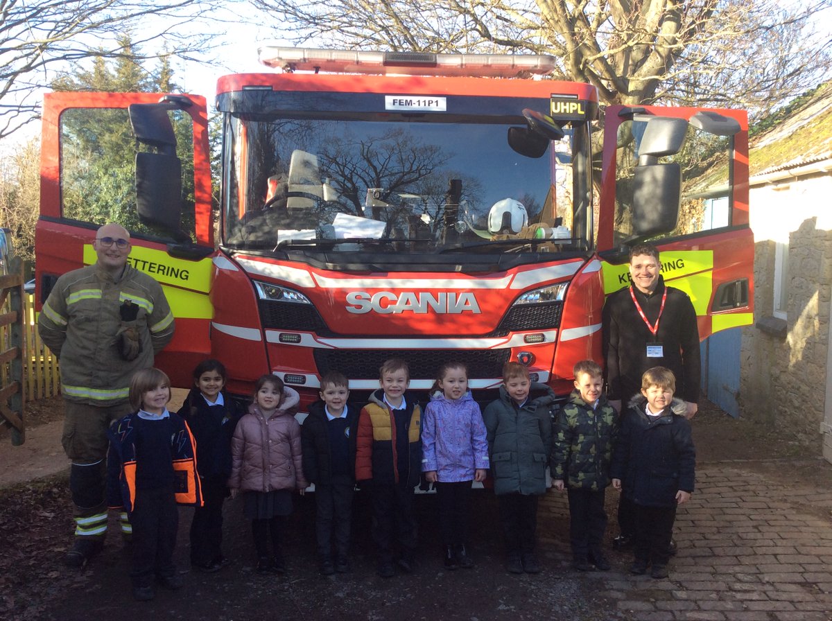 SchoolCranford's tweet photo. Acorns final ‘superhero’ visit...by @northantsfire (Kettering Blue Watch). We loved seeing all the fire equipment and Fireman Sam (yes, the real one!) talked to us about fire safety. https://t.co/C6pGDpmtBG