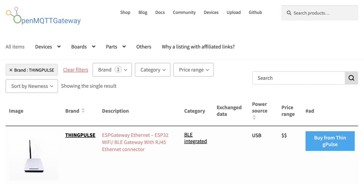 The ThingPulse Ethernet ESPGateway is now officially supported by the great #openmqttgateway project. Many thanks to <a href="/ch_2i/">ch2i</a> and  <a href="/1technophil/">Florian ROBERT - 1technophile</a> for integrating it. This #ESP32 firmware lets you collect data from a variety of sensors and push the data to MQTT thingpulse.com/product/espgat…