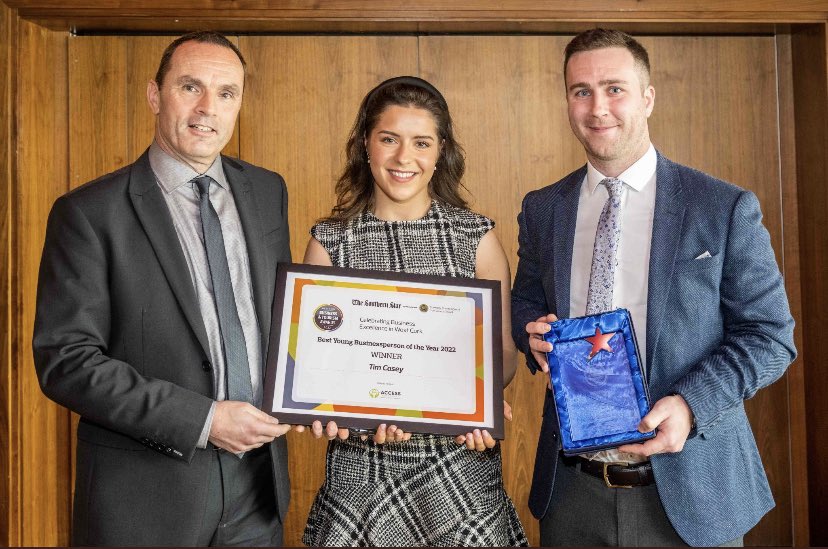 Delighted to win the West Cork Young Business Person of the Year. Thanks to @SouthernStarIRL @accesscu_irl @Corkcoco #GrassMeasuring 🌱☘️🐄