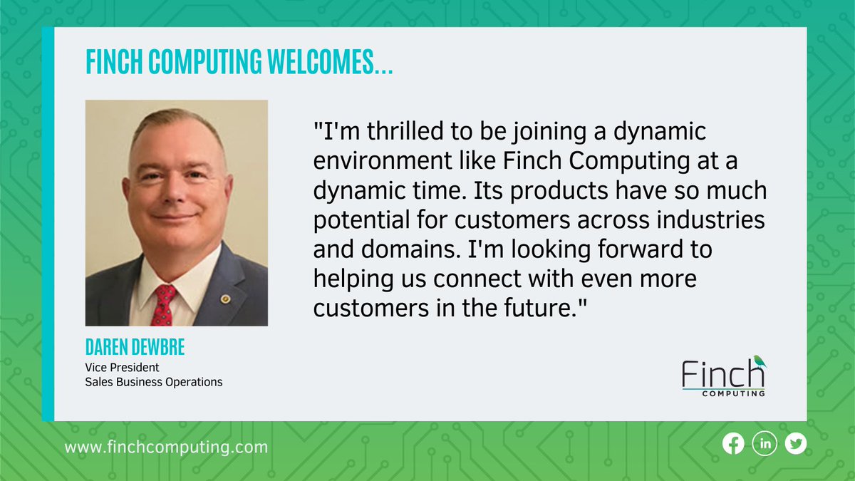 FinchComputing's tweet image. Welcoming another exceptional new team member. We’re so glad to have you, Daren!