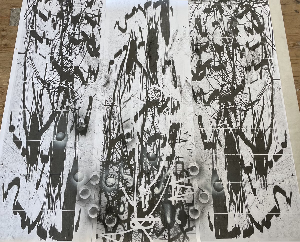 IanAndrewsArt's tweet photo. #sketchbookcollider colab with @kostas_nikolop
Settling into my new studio while the leaks are repaired in the roof of my old one!! Work evolving from Annecy with @AdamBourdariosC #experimentaldrawing #scicomm #particlephysic #drawingprojects https://t.co/nVuIBRR7mg