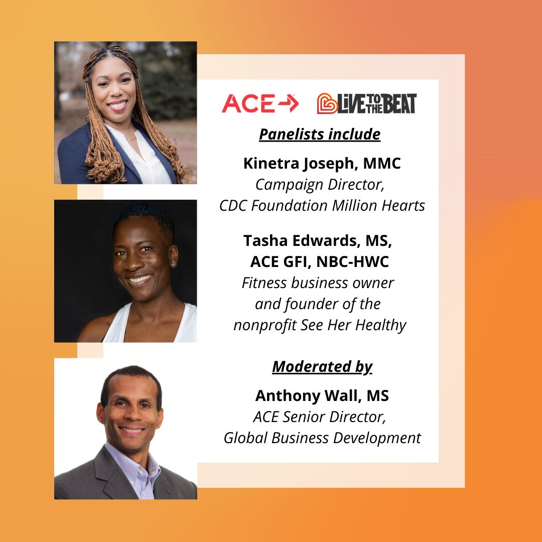 The Women in Fitness (@wifassociation) on Twitter photo Save the date! ๐ข
Hear from ACEโs Anthony Wall & Live to the Beatโs campaign director Kinetra Joseph about how to get involved.
<a href="/iamtashaedwards/">Tasha Edwards</a> will share her perspective on working with Black communities and supporting clients.
facebook.com/events/7506662โฆ Save the date! ๐ข
Hear from ACEโs Anthony Wall & Live to the Beatโs campaign director Kinetra Joseph about how to get involved.
<a href="/iamtashaedwards/">Tasha Edwards</a> will share her perspective on working with Black communities and supporting clients.
facebook.com/events/7506662โฆ