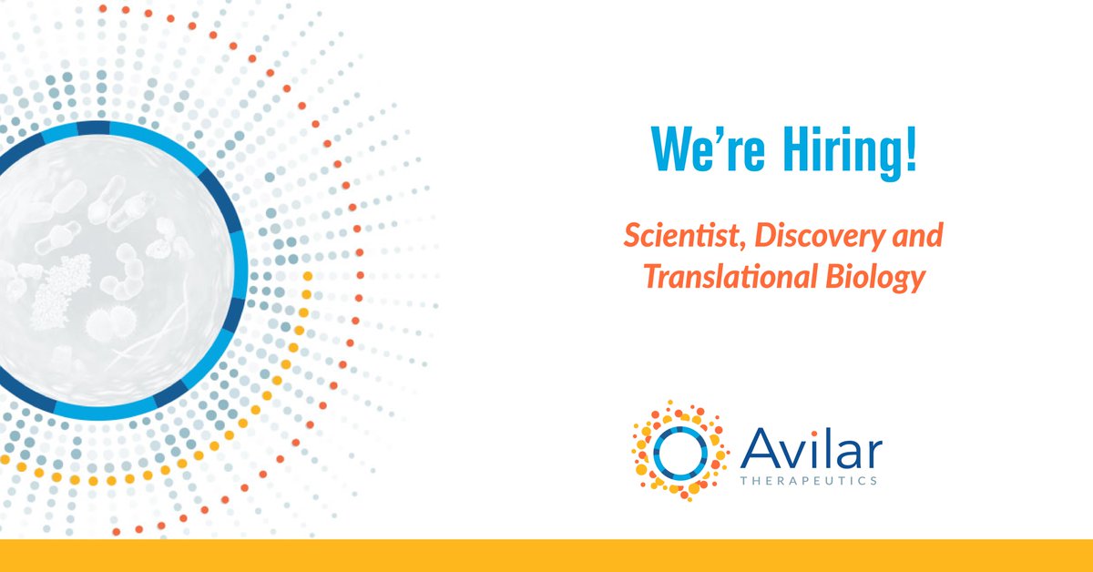 Avilar_Tx's tweet photo. The Avilar team is seeking a motivated, collaborative cell biologist to join us as a scientist in our goal to develop genuinely transformative medicines that dramatically improve care for patients. Check out the full job description on our website
https://t.co/LpEJKuPkj6 https://t.co/L6DRZPN6vH