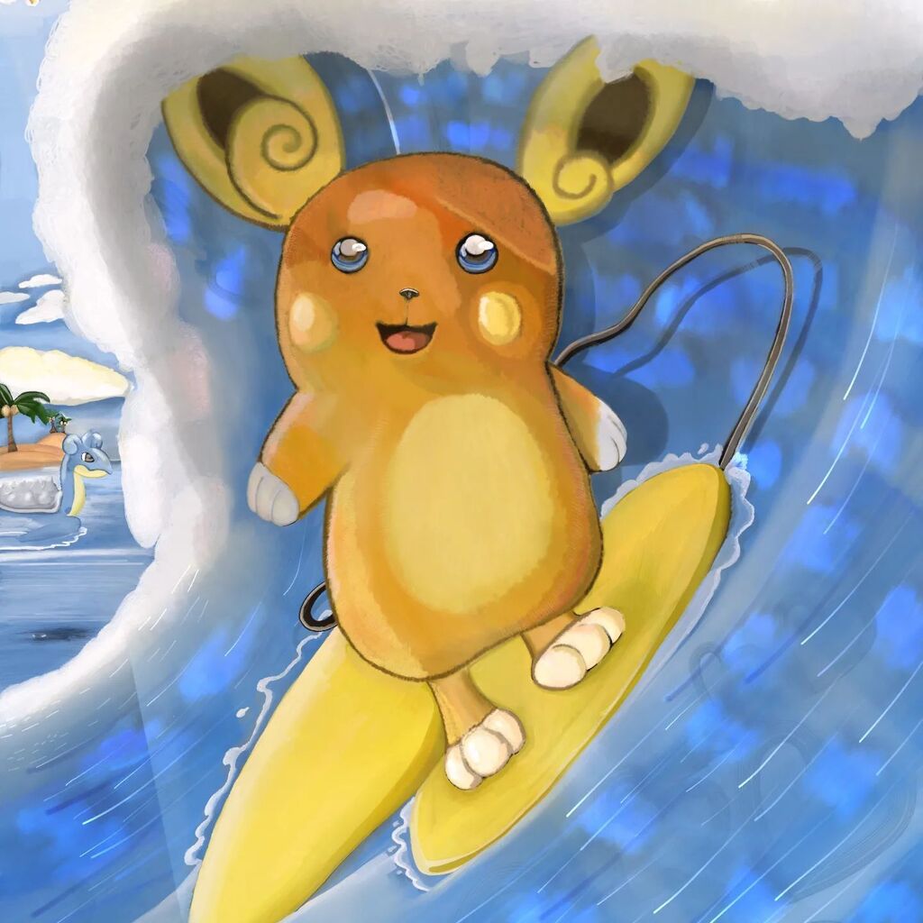 Alolan Raichu can surf right? #pokemon
#raichu #alolanraichu #art #digitalart
#samsungzfold #autodesksketchbook For Ariel 🎁 instagr.am/p/CodDnUHJDxa/