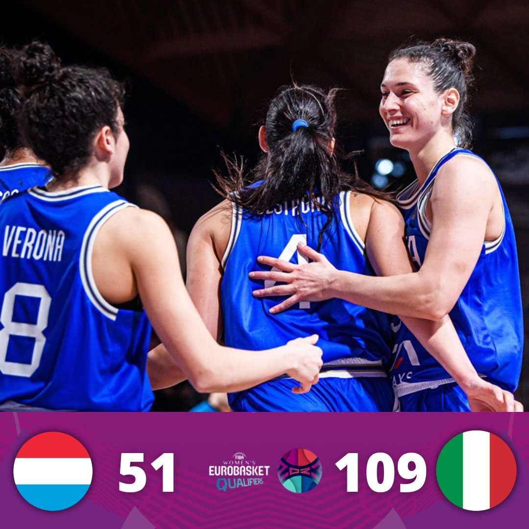 legabasketfem's tweet photo. Un'altra vittoria per @Italbasket 🖐️che domina in Lussemburgo e resta imbattuta nel Girone H di qualificazione a EuroBasket Women 2023 💪

#LBFLIVE https://t.co/sY2XPL80iG