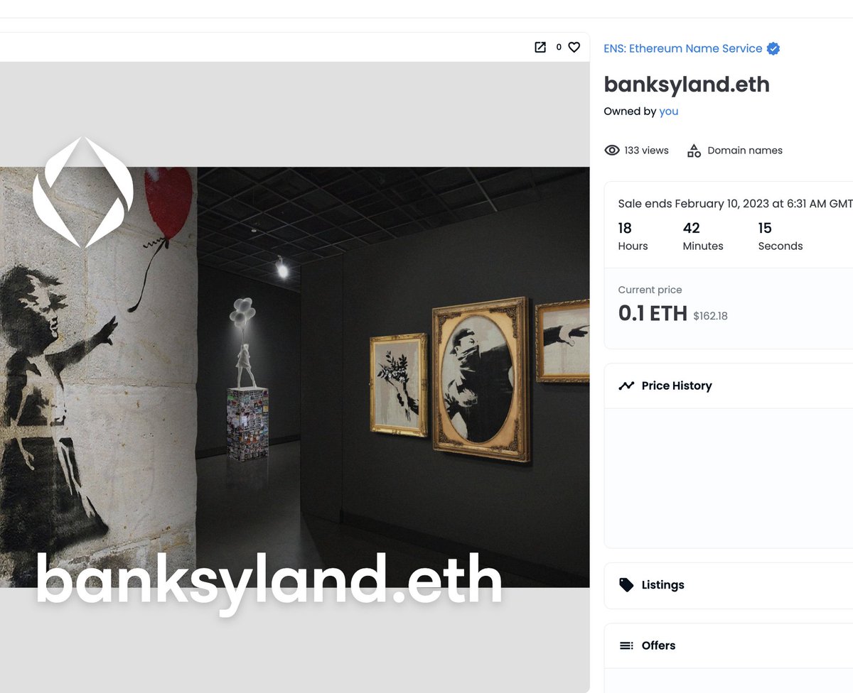 CollinsCustomIP's tweet image. #BanksyLand.eth , smooth ens play 0nLy 0.1 (it's a traveling circus not associate with the artist)
opensea.io/assets/ethereu…
#Preborn.eth - gets massive donations thru conservative radio, will need ENS , 0.2