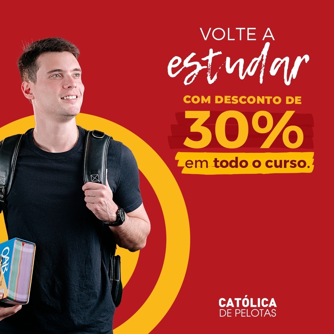 UCPel's tweet photo. A gente tem uma boa notícia. Agora você pode solicitar a reintegração e aproveitar 30% de desconto nas mensalidades durante todo o curso.🤩🤩
Saiba como pedir no site:🚀😉 /ucpel.edu.br/extravestibular/
#ucpel #graduação #cursodegraduação https://t.co/jlShk6z1UC