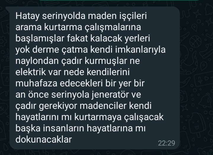 sisifosben's tweet photo. Bu tweeti yayalım lütfen teyitli bilgi arkadaşımın babası madenci orada ve çok zor durumdalar. Lütfen güçten kuvvetten düşmelerine izin vermeyelim onlara çok ihtiyacımız var. 

Hatay/Serinyol https://t.co/22Cx48xdRU