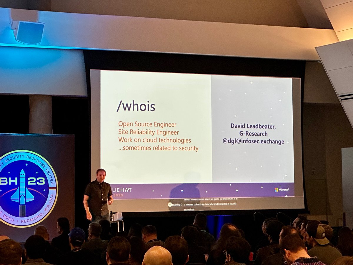 Microsoft BlueHat Conference Feb 89, 2023 on Twitter "David