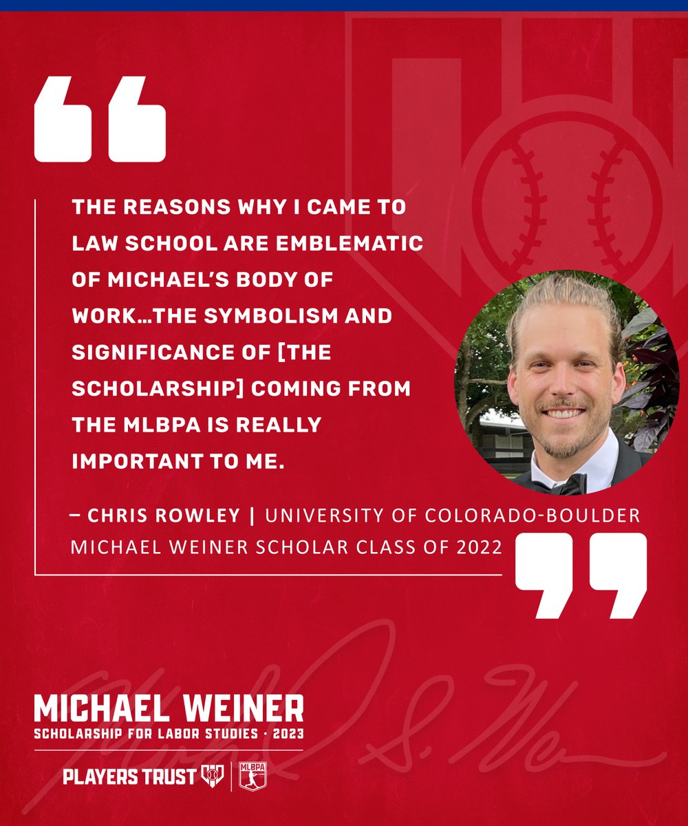 For Chris Rowley, Michael Weiner’s legacy hits close to home. A former Player, Rowley became involved in the labor movement during his playing career and hopes to further his work in helping Minor Leaguers benefit from collective bargaining. trust.mlbplayers.com/michael-weiner…