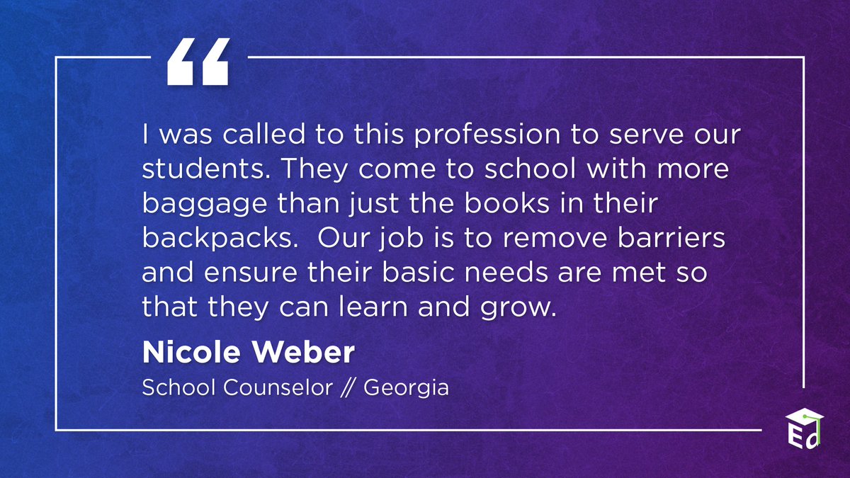 usedgov's tweet photo. This #NationalSchoolCounselingWeek, we asked school counselors from across the nation to finish this sentence:
⬇️⬇️⬇️
“I became a school counselor because….”
 
#NSCW23 #SchoolCounseling https://t.co/8ofj4Ie8eq