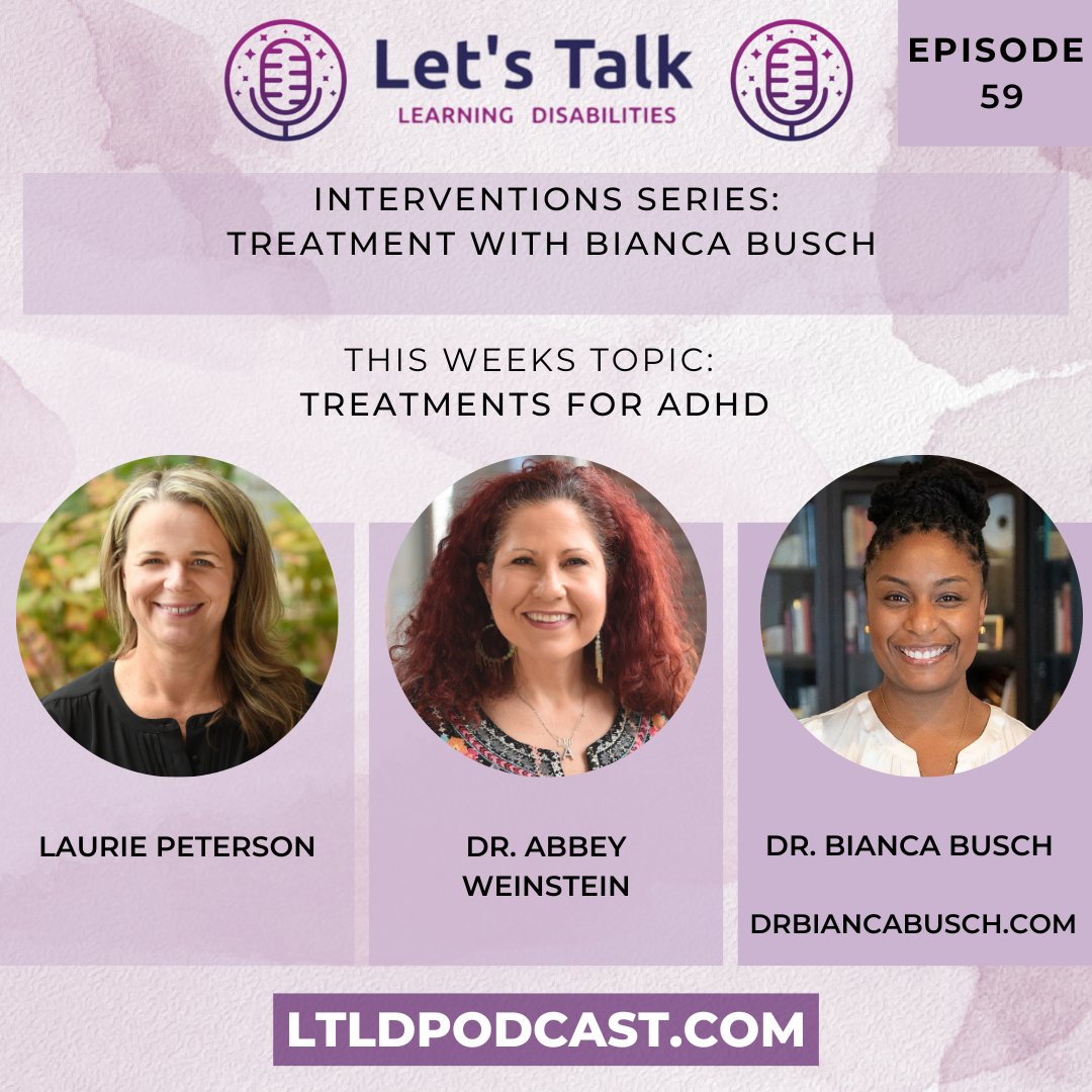lets_learning's tweet image. Laurie and Abbey are joined by Psychiatrist, Bianca Busch, to explore misconceptions about medications for ADHD, answer questions about stimulant and non-stimulant medications, and share strategies for long-term care for individuals with ADHD.
Listen here: ltldpodcast.com/podcast/episod…