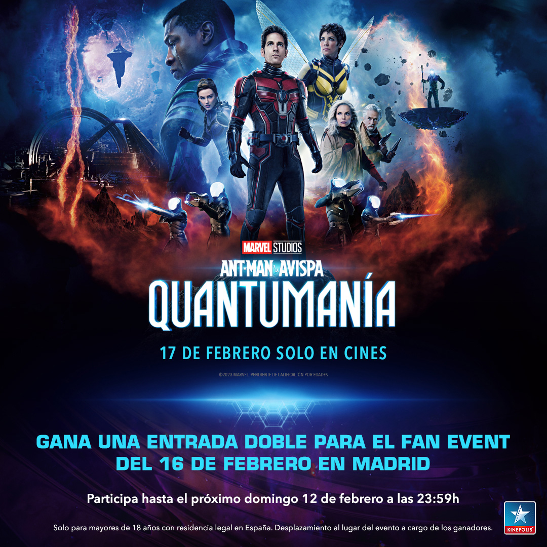 Cines_Kinepolis's tweet photo. ¿Quieres ganar un invitación doble para el Fan Event de #AntManyLaAvispa #Quantunmanía en Kinepolis Ciudad de la Imagen? ¡Sorteamos 1!

-Síguenos
-Dar RT

Podéis participar hasta el 12/02/23. Anunciaremos el nombre de los ganadores el 13/02/23.

BB.LL ➡ https://t.co/0sYc61sSwI https://t.co/SgqKTo6bpD
