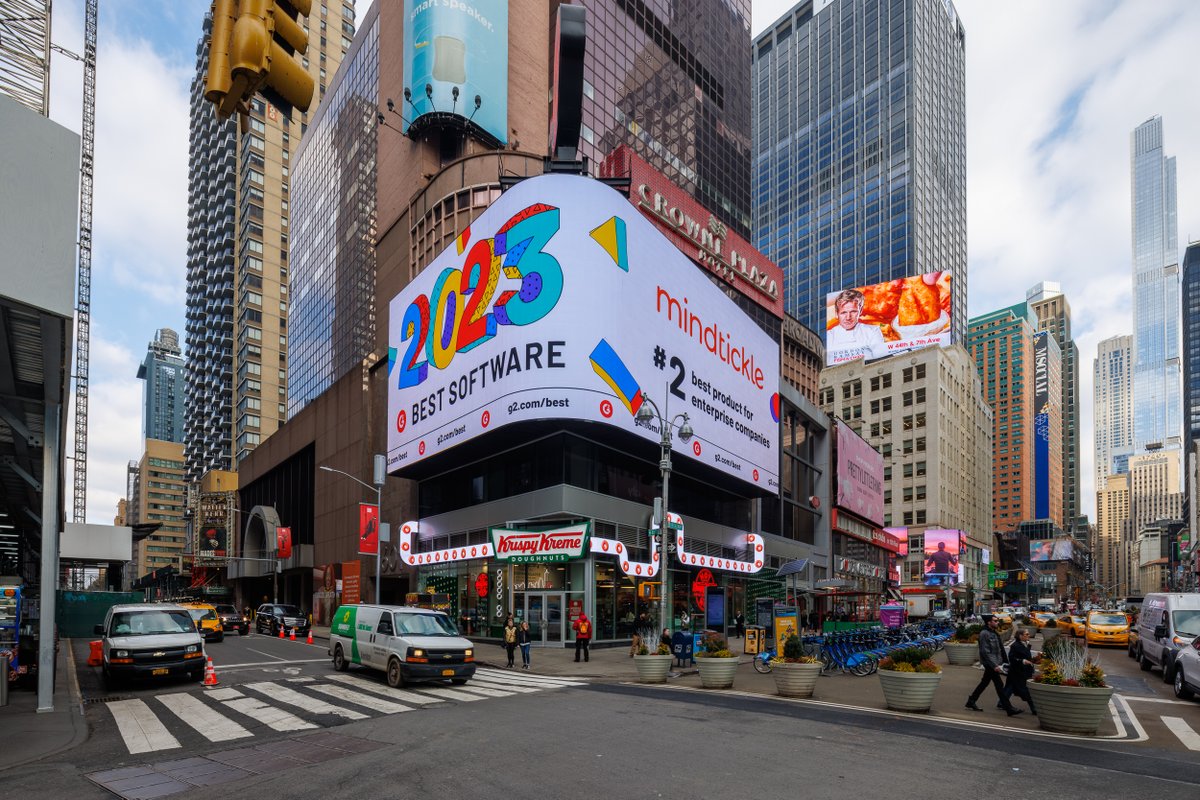 mindtickle's tweet image. Excited to see our logo on display today in Times Square. Mindtickle is a G2 2023 Best Software Award winner! 🎉 
#BestSoftware2023