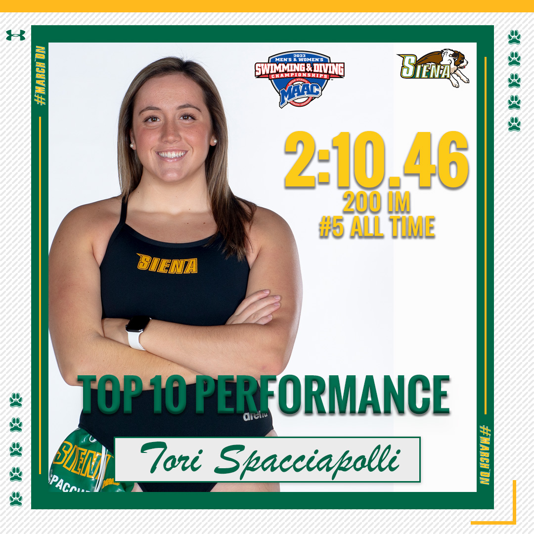 Siena_SwimDive's tweet photo. 🙌 A pair of top times from today's early session! 

#MarchOn | #SienaSaints | #NCAASwim | #MAACSwim https://t.co/5SVqnHqCk6