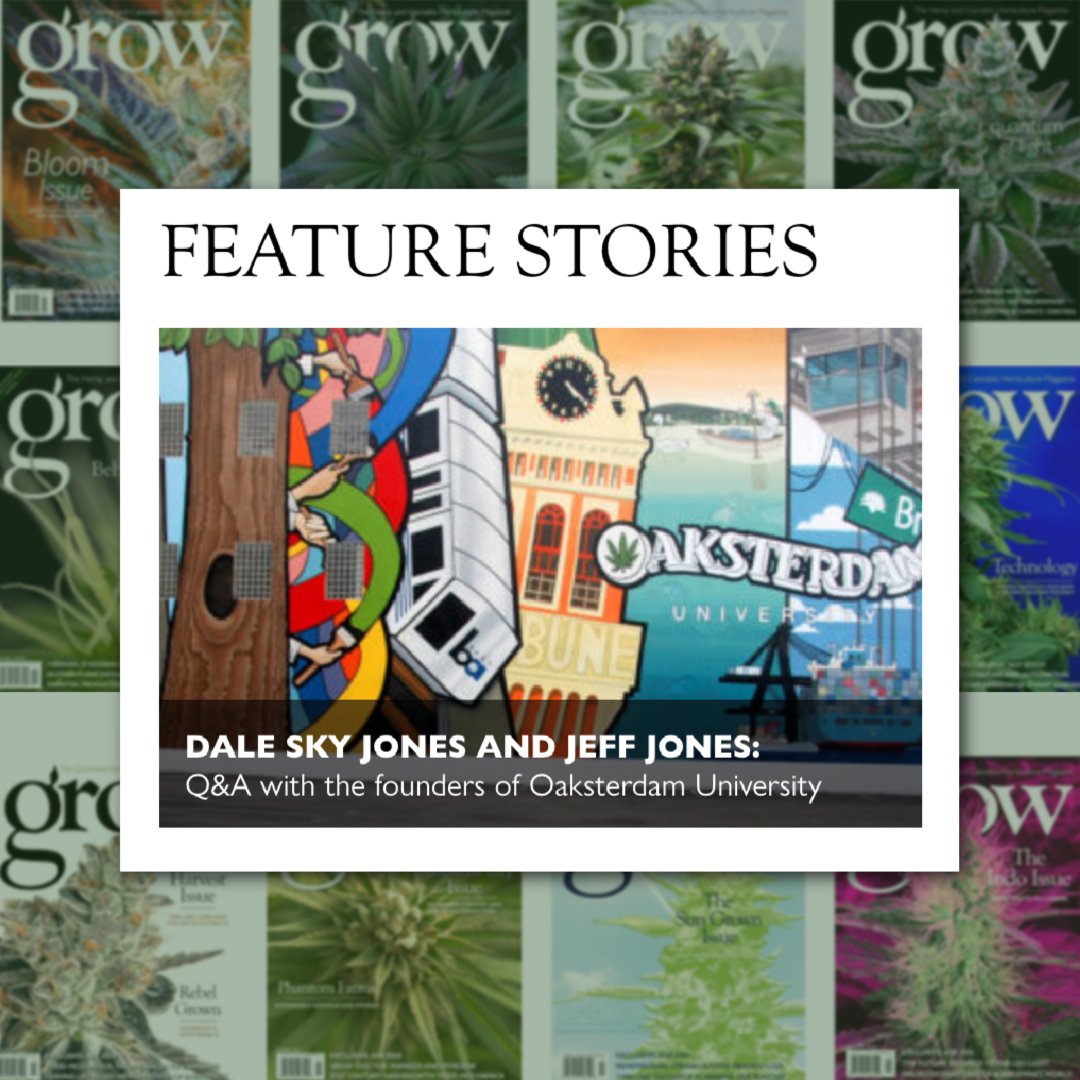 Oaksterdam's tweet photo. Pick up the next issue of Grow Magazine to read about the founding and future of Oaksterdam. Until it drops, check out the exclusive Q&A interviewing OU Executive Chancellor @DaleSkyJones and OU Founder & Horticulture Professor @jeffj420.
https://t.co/6GZnJLwUxV
#GrowMag https://t.co/nLjstmMMsk