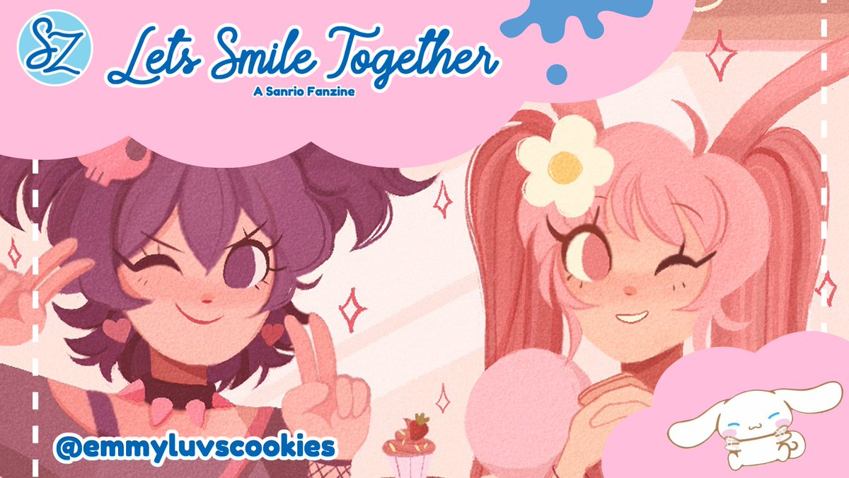 Join Kuromi and My Melody at a cafe for afternoon tea brought to you by <a href="/emmyluvscookies/">emily loves cookies ♡</a> ! Emily's work is so warm and inviting!