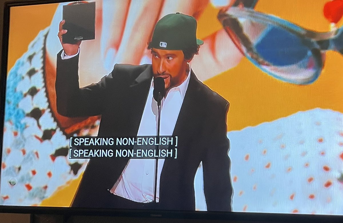 TWSteacher's tweet photo. … but in this context this whataboutism doesn’t help because with the @CBS #nonenglish caption for @sanbenito - we are specifically talking about Spanish status as a subordinate language in the United States https://t.co/NFCqHNeEVC
