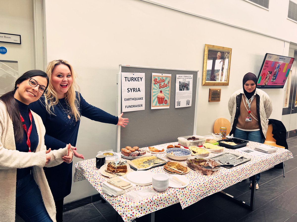 DrLAEdwards's tweet photo. #TurkeySyriaEarthquake Liver Sciences team @kingsmedicine were desperate to help! To raise money &amp; awareness @adaserakurt asked us to #bake4quake (>1000 raised so far thank u) 20,000 dead, >million children orphaned, injured or gone 😢 please donate if you can 🙏 #livertwitter https://t.co/1fPWM9yl7P
