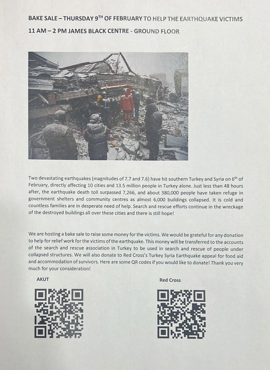 DrLAEdwards's tweet photo. #TurkeySyriaEarthquake Liver Sciences team @kingsmedicine were desperate to help! To raise money &amp; awareness @adaserakurt asked us to #bake4quake (>1000 raised so far thank u) 20,000 dead, >million children orphaned, injured or gone 😢 please donate if you can 🙏 #livertwitter https://t.co/1fPWM9yl7P